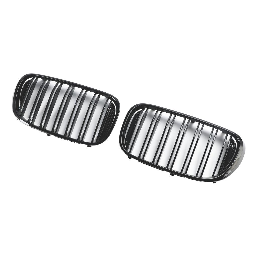 Black 2 Slat Front Kidney Grill Grille Fit BMW 7 Series G11 G12 2016-18 Pre-LCI