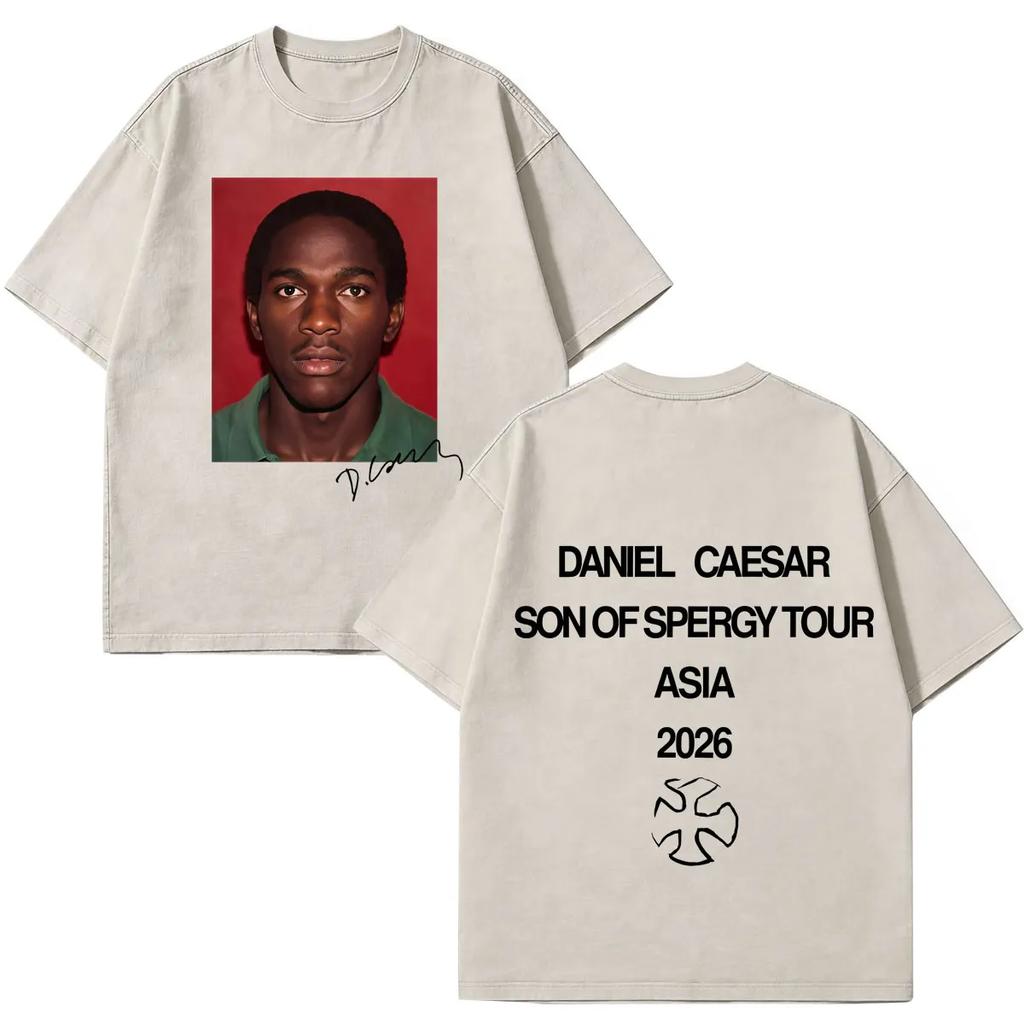 Daniel Caesar Son of Spergy Tour 2026 Graphic Vintage Washed T Shirt Men Women Fashion T-shirts Casual Cotton Harajuku T-shirts19