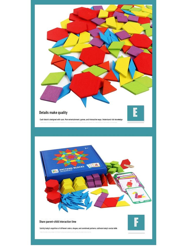 Creative 155-Piece Early Education Geometric Tangram Puzzle for Children