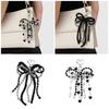 Lovely Beads Bowknot Keychain Fashion Statement Key Holder Stylish Purse Embellishment for Everyday Use and Decor