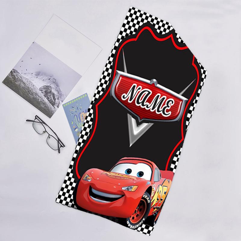1pc Cars3 Beach Towel with Custom Name, Beach/Swimming/Bath/Picnic/Camping Towel, Suitable for Seaside Beaches