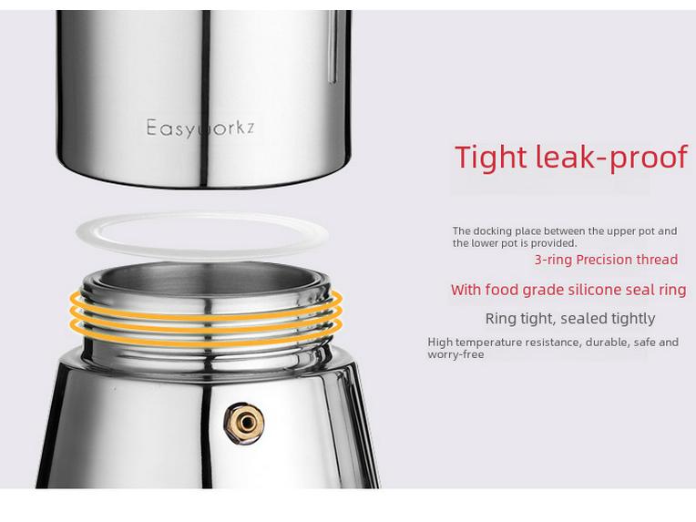 Итальянская кофеварка мока из нержавеющей стали для индукционных плит