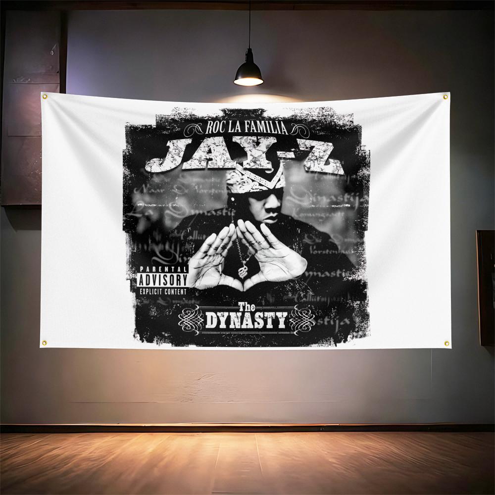 Rock Music Flag 3x5ft For Jayz Fans Banner Hd Print Brass Grommet Garage Bedroom Living Room Dorm Wall Decor Tapestry