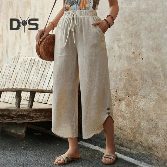 Женские брюки, регулируемые, с эластичной резинкой на талии, повседневные брюки, однотонные, широкие, свободные брюки, повседневная одежда