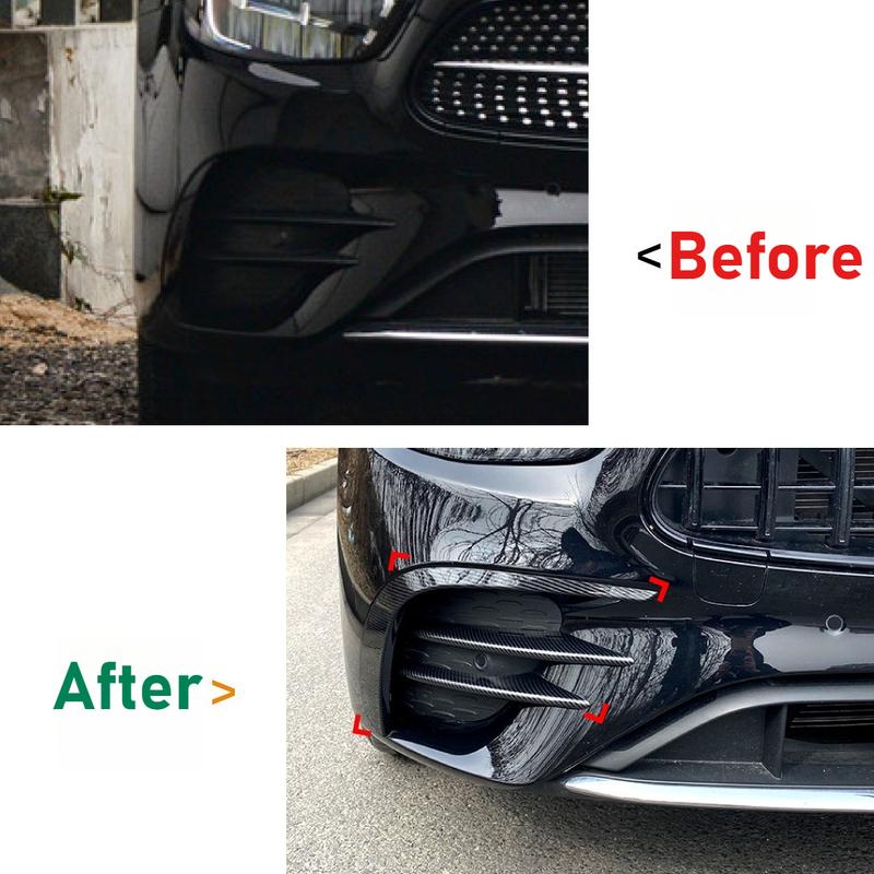 For Mercedes-Benz E-Class W213 C238 E260 E300 E53  + AMG Front Air Knife Grille Modification Body Kits Cars Accessories