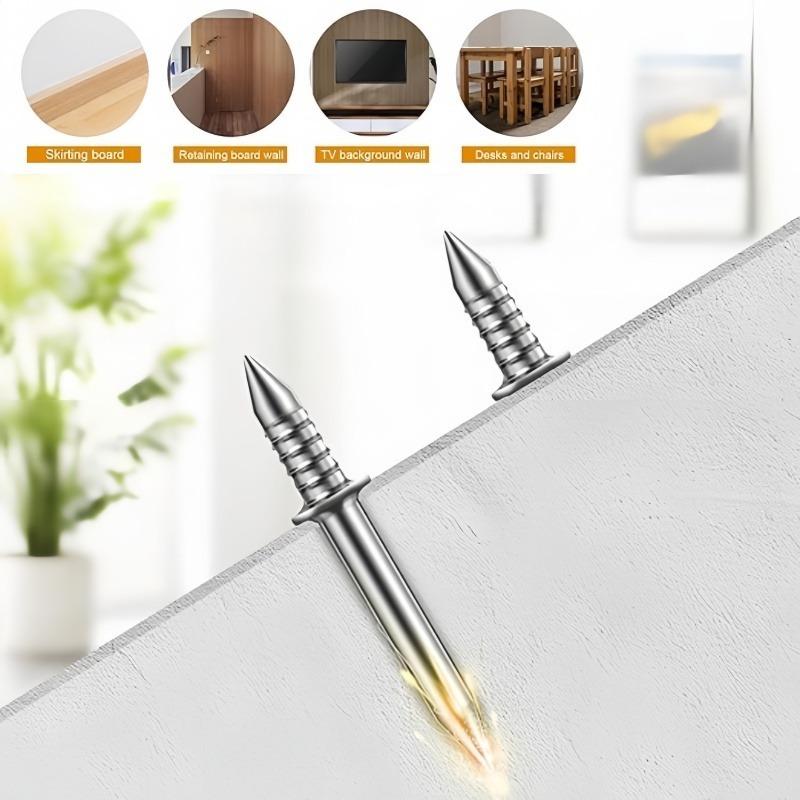 51-510pcs Double-Headed Wall Nails Thread Invisible Safety Screw for Skirting Boards Cement Metal Nails Wood No Trace Fixator