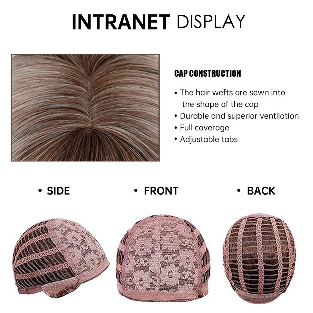 Synthetic Bob Hair Wig with Bangs Ombre Platinum Blonde Cosplay Wigs for Women Short Heat Resistant Female Daily Lolita Wavy Wig