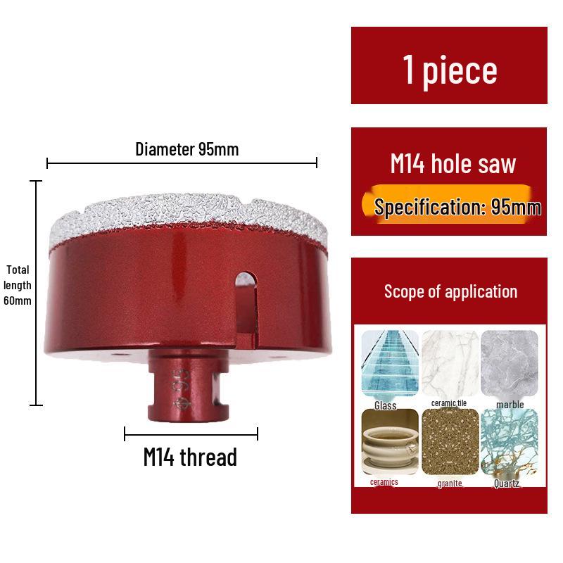 M14 Алмазная коронка паяная для плитки, мрамора, камня, стекла - Насадка для угловой шлифмашины для расширения отверстий