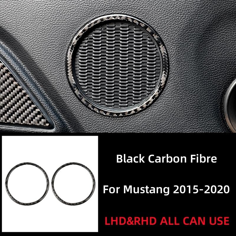 Для Ford Mustang GT 2015-2021 автомобильные аксессуары из углеродного волокна салон авто дверь o динамик украшения рамка наклейки отделка крышка