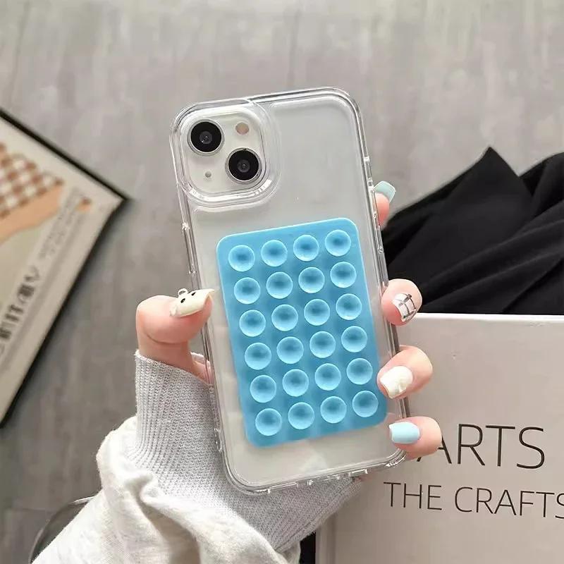 3D Чехол для телефона с присоской и подушкой безопасности Для iPhone 17 16 15 14 13 12 11 Pro Max XR X XS 7 8 Plus SE Прозрачный Ударопрочный Бампер