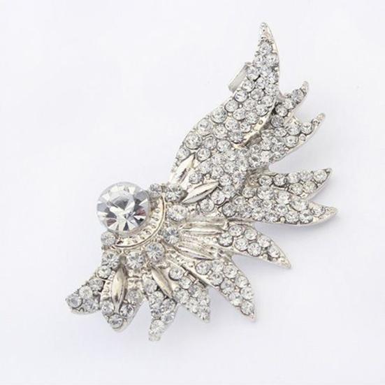 1 Pc Women Punk Wing Ear Cuff Rhinestone Inlaid Clip Stud Earring Club Jewelry