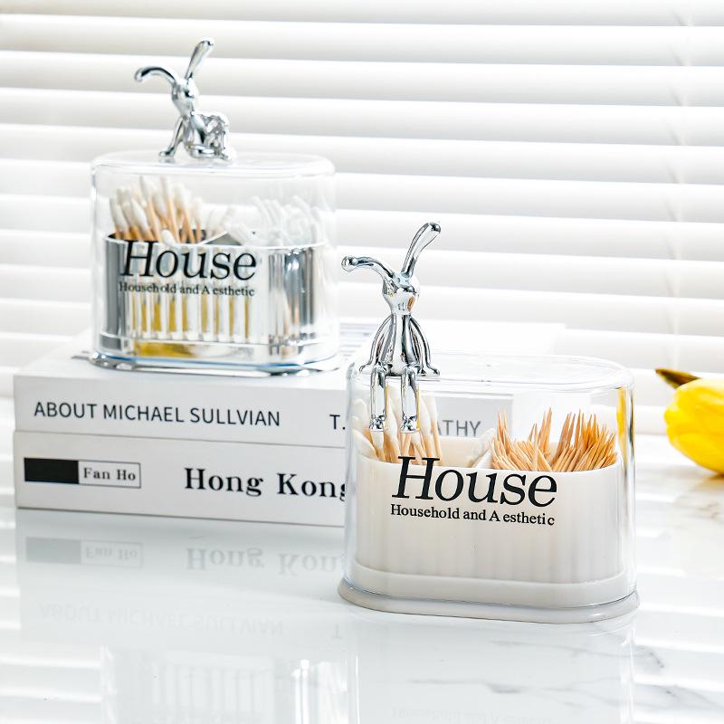 Luxury Toothpick and Cotton Swab Holder: Creative Personality Storage Jar