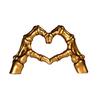 Skeleton Love Gesture Statue Resin Heart Shape Hands Sculpture Gothic Heart Skeleton Finger Gesture Figurine Romantic Halloween Gift