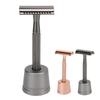 Набор для бритья Double Edge с подставкой для лезвий Precision Grooming Metal Non Slip Handle Retro Manual Shavin