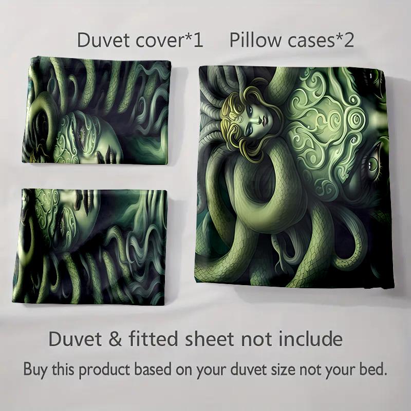 Medusa-inspired design. Bedding Duvet cover sets Duvet covers Pillowcases gifts (1 * Duvet Cover 2 * Pillowcases, without duvet insert)