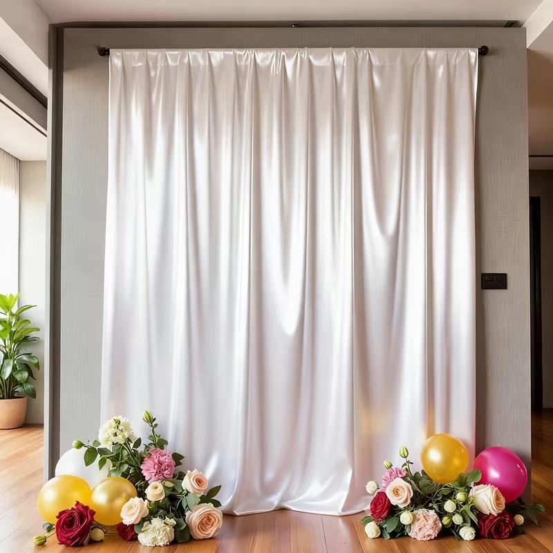 Satin Backdrop Curtain,with Rod Pocket for Wedding,Birthday,Baby Shower,Photography,Graduation Party Backdrop Drapes,1 Panel 5
