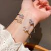 Двухслойный открытый браслет с подвеской-бабочкой и кубическим цирконием для модных женщин