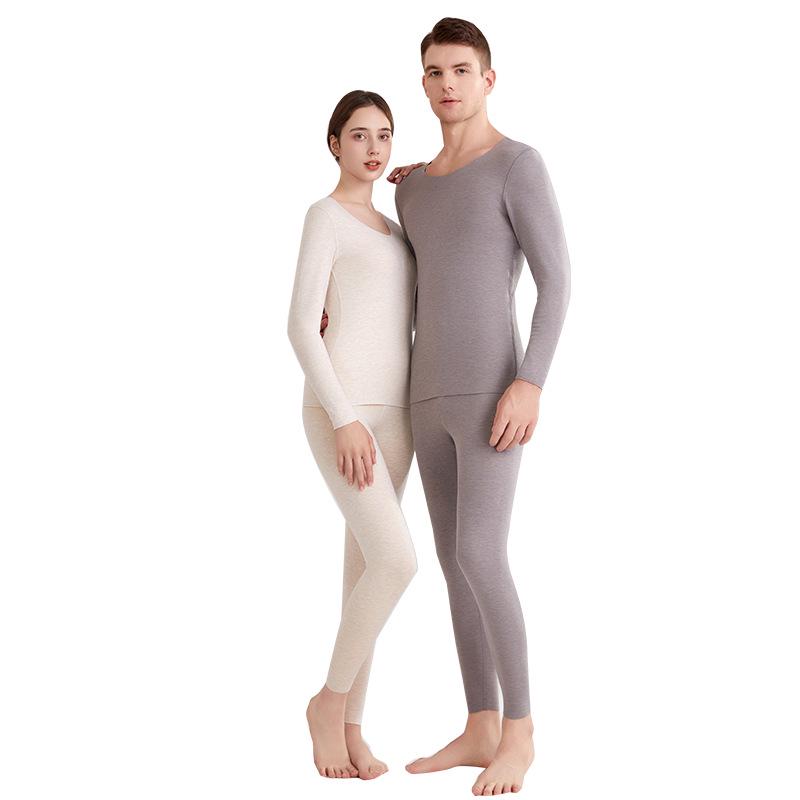 Комплект термобелья унисекс из шелка и кашемира - бесшовный осенний наряд для мужчин и женщин