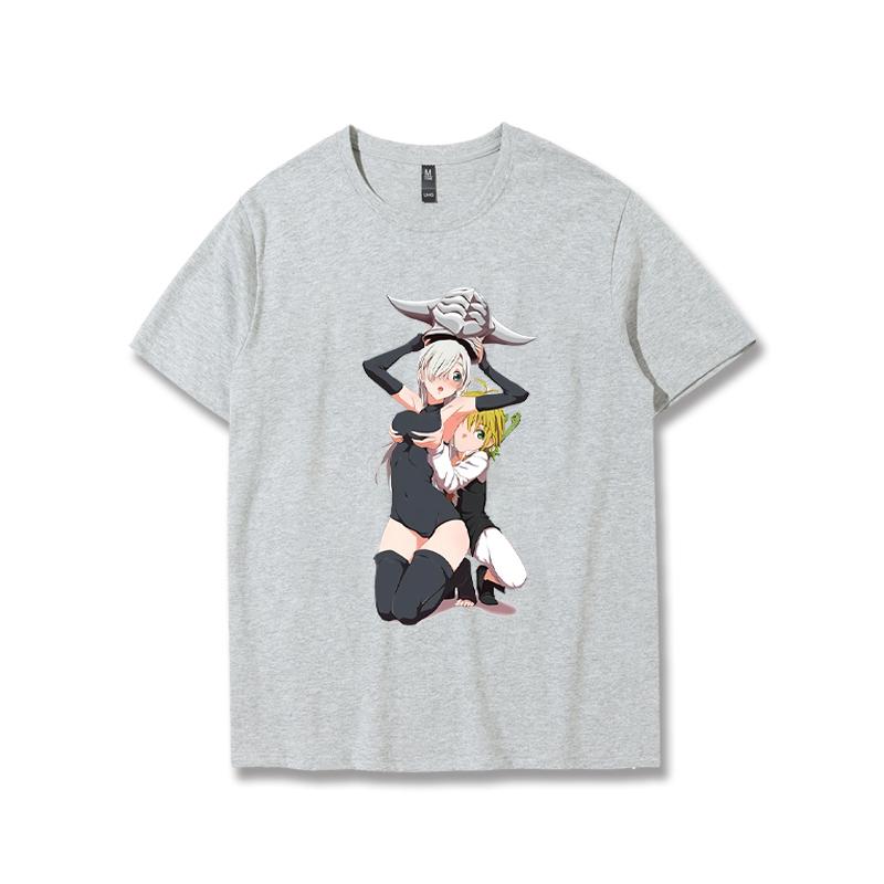 Футболка «Семь смертных грехов» в стиле манга Meliodas and Elizabeth Goat Lust Team Sins Greed Ban, облегающий топ