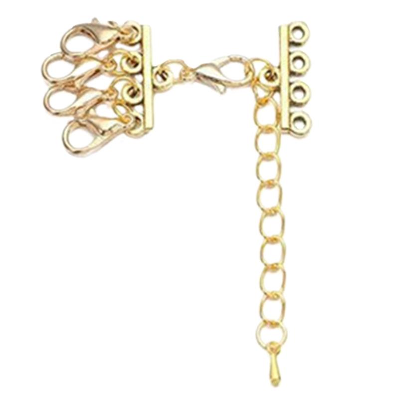 Стильные застежки для ожерелий с трубчатым замком, многослойные застежки для браслетов, многослойные застежки для ожерелий с трубчатым замком, разделительный сплав