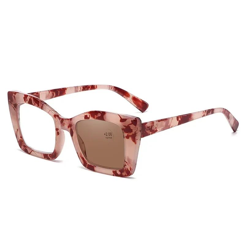 Новые очки с большой оправой, антисиний, пресбиопия, светочувствительные, изменяющие цвет очки для чтения, очки для дальнего зрения с высоким разрешением