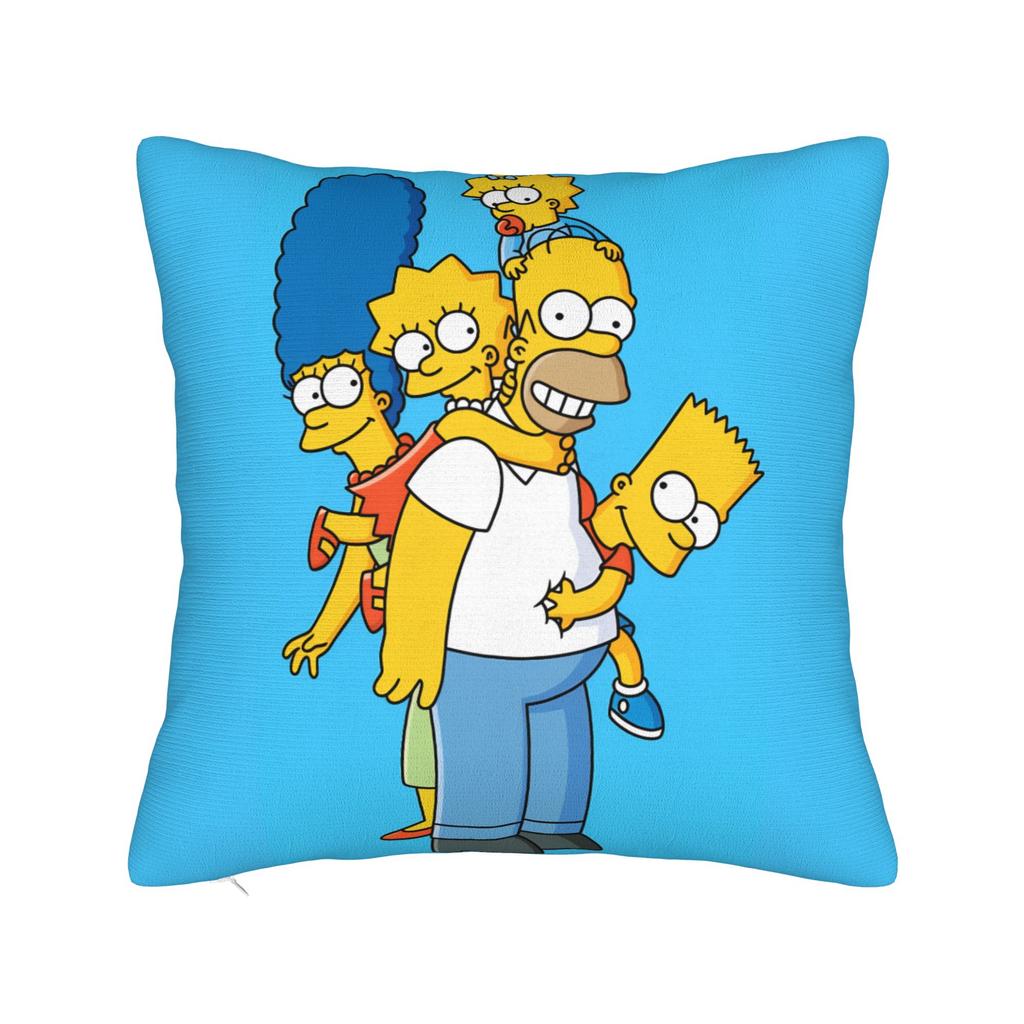 Pillow Case Bart SSimpsons Neon Print Soft Pillow Cover For Living Room Chair Fashion Pillowcases