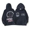 Vintage Washed Graphic Hoodie Loose Fit Streetwear Men Women Teens