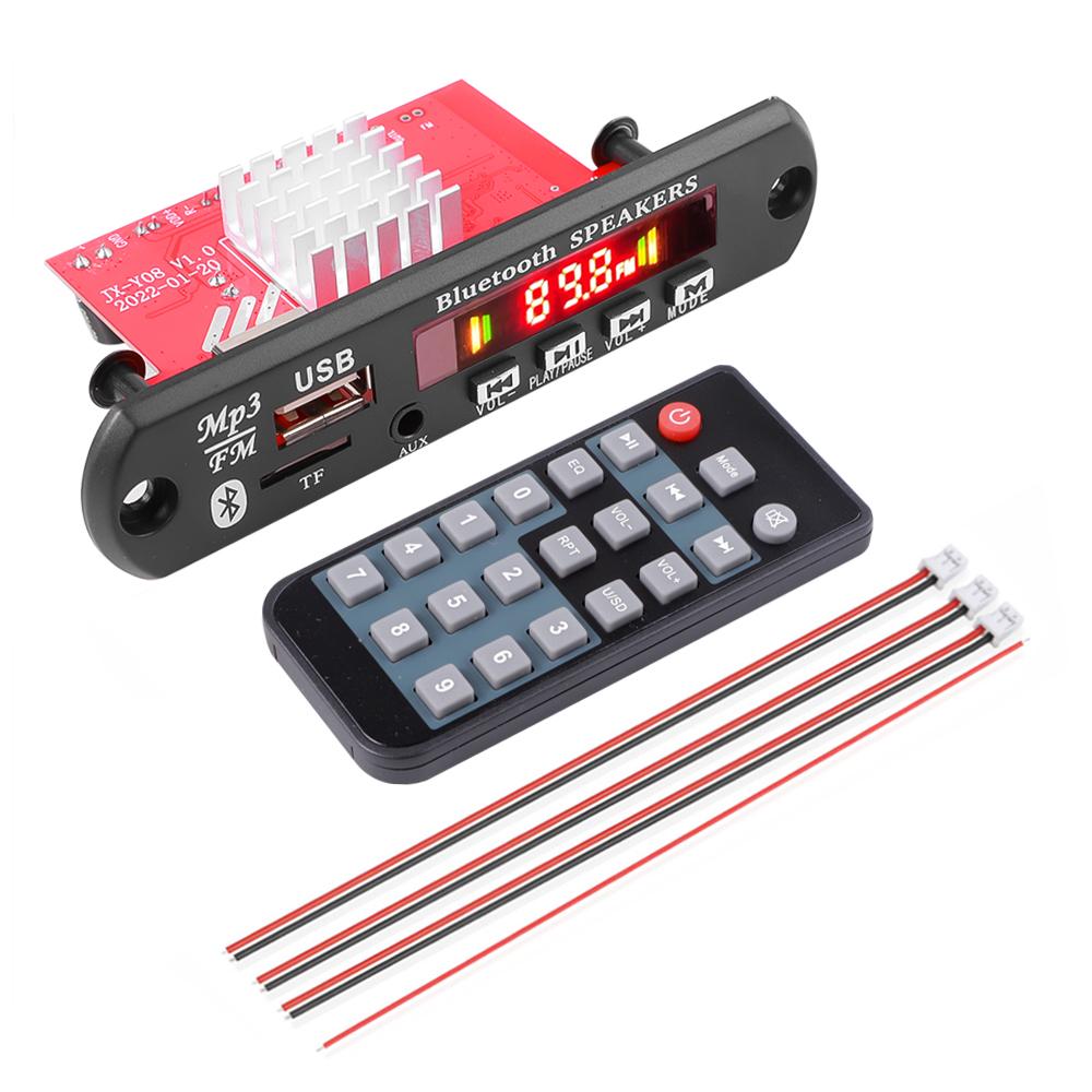 2*60 Вт цифровой усилитель Bluetooth 5,0 MP3 WMA WAV декодер плата DC 8-24 В автомобильный MP3-плеер динамик автомобильный FM-радио USB TF модуль записи