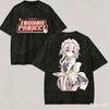 Touhou Project Стиранная футболка Любитель аниме Харадзюку Новая модель Оверсайз Винтажный Свободный Уличная одежда Классический Унисекс Дышащий мягкий