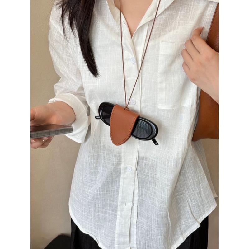 Магнитный кожаный клип для ожерелья для солнцезащитных очков: Женская многофункциональная цепочка для хранения очков и аксессуаров