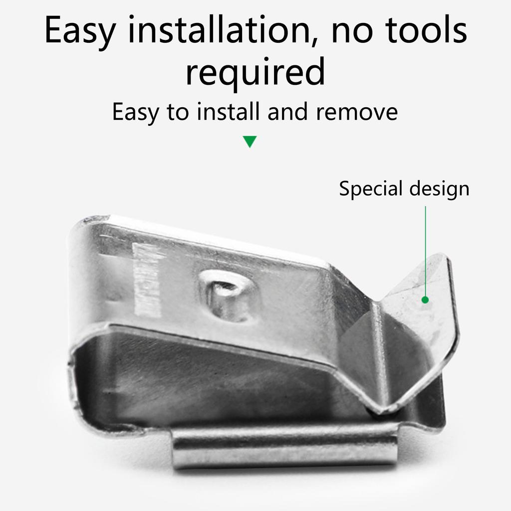 50 шт. Зажим для провода солнечной панели из нержавеющей стали, набор кабельных зажимов, организация проводов фотоэлектрического модуля, фиксирующий зажим для провода 90 градусов