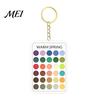 Makeup Color Guide 2Pcs Palette Keychain Pendant, Clear Acrylic Season Analysis Swatches Spring Summer Fall Winter Colors Keychain, Card, Gifts