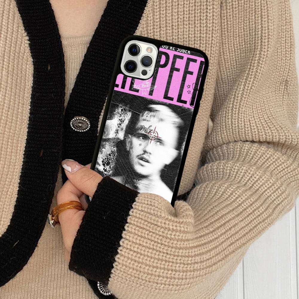 Чехол для телефона Emo Rapper Lil Peep для iPhone 17 16 Pro Max 11 12 13 14 15 Жесткий PC+TPU Задняя крышка с подставкой