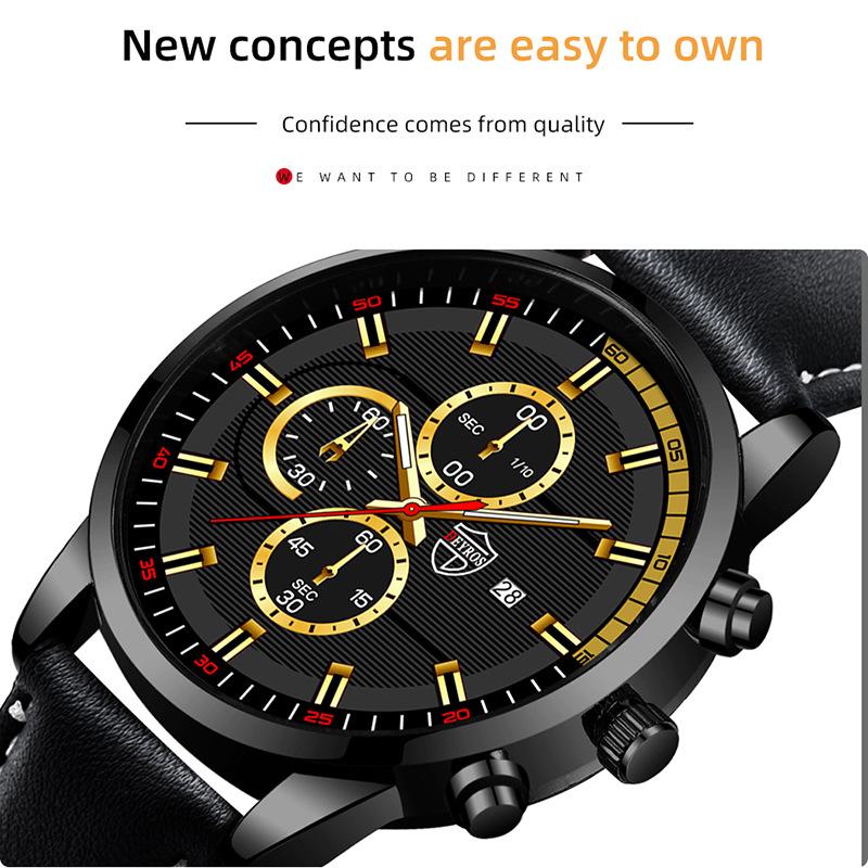 Fashion Calendar Watch Men's Watch Quartz Watch Men's Leather Watch Casual Watch Sports Watch Student Watch Men's