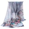 160*50cm Chiffon Scarf Butterfly Print Shawl Silk Fashion Beach Gauze Scarf  for Women