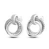 New 925 Sterling Silver Stud Earrings Cat Elephant Star Circular Stud Earring Gift Jewelry