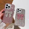 Блестящий чехол для телефона с кристаллами, стразами и бантом для IPhone 16 15 14 13 12 Air 17 Pro Max 11, противоударный, стильный задний чехол-крышка