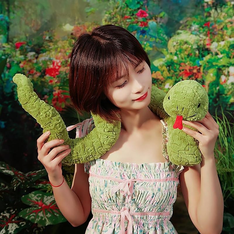 Плюшевая змея VIYUFENST, Животное Зодиака, Большая, Реалистичная, Забавная, Милая Игрушка, Подарок для Детей, Фигурка, для Девочек и Мальчиков, Декоративный Предмет (Маленький: Прибл.