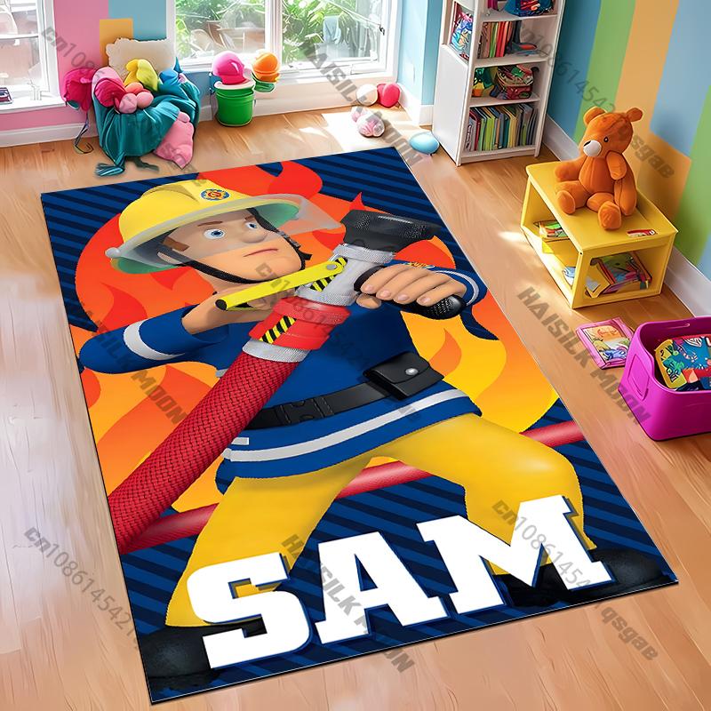 Cute Fireman S-Sam Carpet New Release! Rug for Living Room Bedroom, Children's Room,Durable Machine Washable Mat, Gifts for Kids