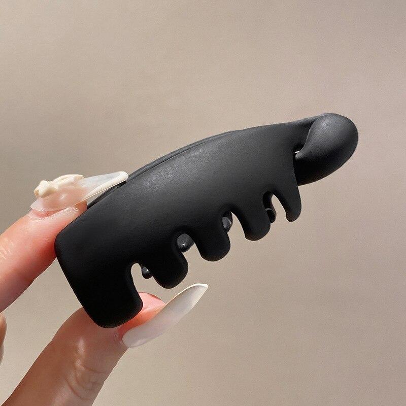 Матовые высокие зажимы для хвоста, сплошной цвет, зажим «банан», женские аксессуары для прически, модные заколки для хвоста, когти, заколки для волос