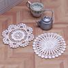 3Pcs Dollhouse Natural Tablecloth Handmade Crochet White Hollow Lace Placemat Table Cloth Doily Cover Pad Decoration