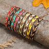 Винтажный стиль ручной работы кожаный плетеный браслет с красочными узорами европейский и американский бохо браслет