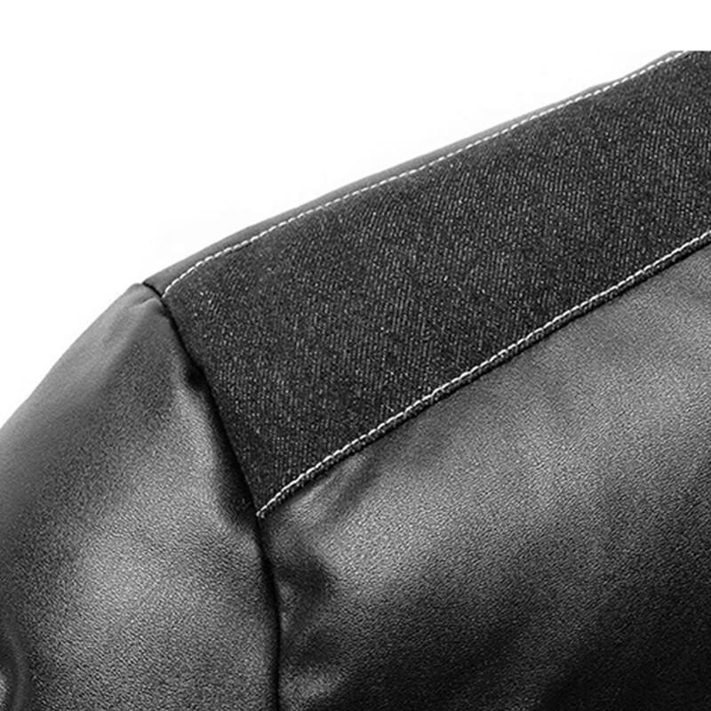 Tucano Men's Padded Stand Collar PU Leather Spliced Jacket