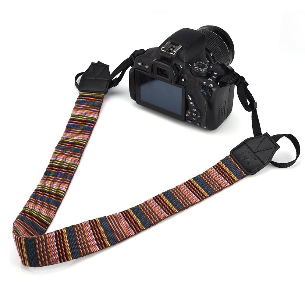 Universal 1cm Wide Colorful Polyester Fabric Shoulder Neck Camera Belt Strap