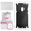 apgo Protective Skin Sticker for the Back+sides Compatible with Samsung Galaxy S9, Full Wrap Film, Foil, Vinyl - Pattern Black Leather