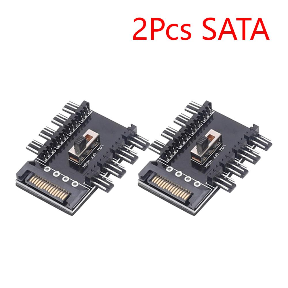 Материнская плата SATA/4-контактный 1 к 8 3-контактный PWM разветвитель-хаб для вентиляторов охлаждения, удлинитель, 12 В разъем питания, адаптер контроллера скорости для майнинг-ПК