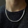 Мужская модная тисненая кубинская цепь, не тускнеющая, простая и высококачественная, нишевый дизайн, цепочка на ключицу для мужчин, легкая роскошь