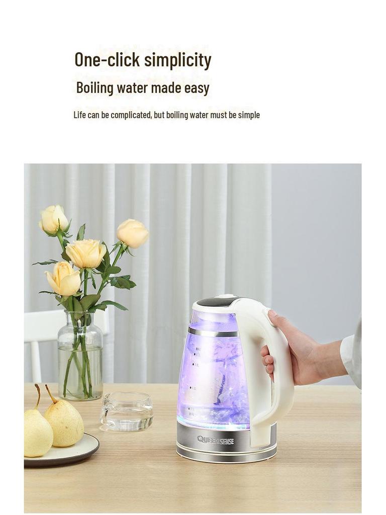 1.7L Glass Electric Kettle for Tea Brewing and Boiling - Automatic, Large Capacity for Home or Dorm Use