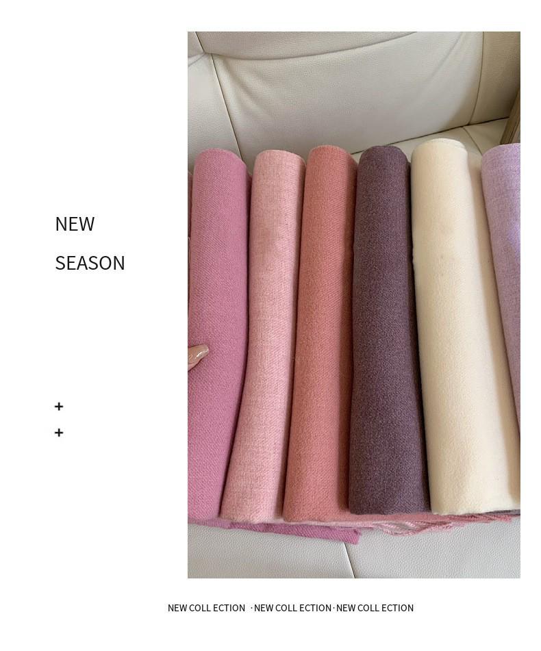 Women's Winter Japanese & Korean Solid Color Shawl - Premium Imitation Cashmere, Custom Logo, Long Autumn/Winter Scarf