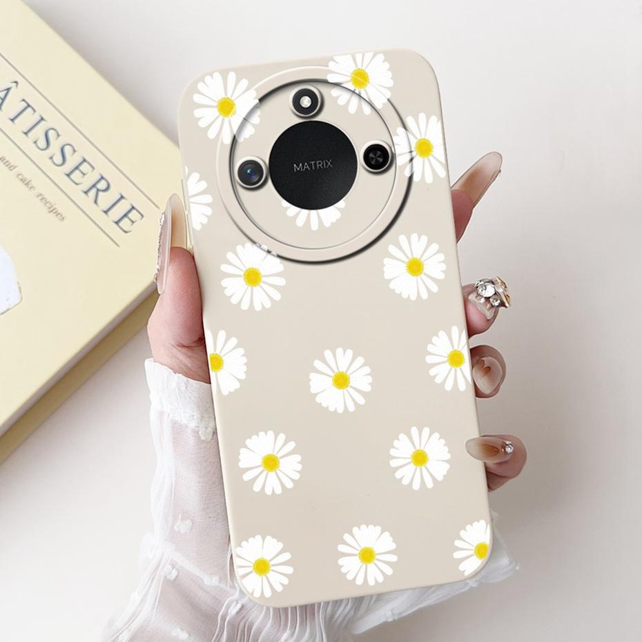 Phone Case For Honor X9c Smart 5G Pretty Girl Flower Printed Soft Silicone Back Cover For Honor X9C X9cSmart Cases Bumpers